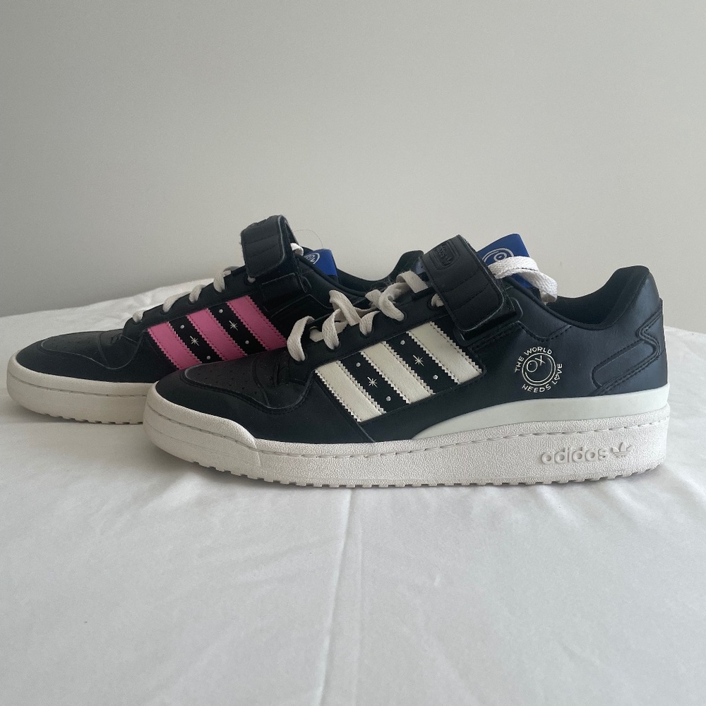 Adidas Forum Low x Andre Saraiva Sneakers Men Size 12 Black/ White/ Pink